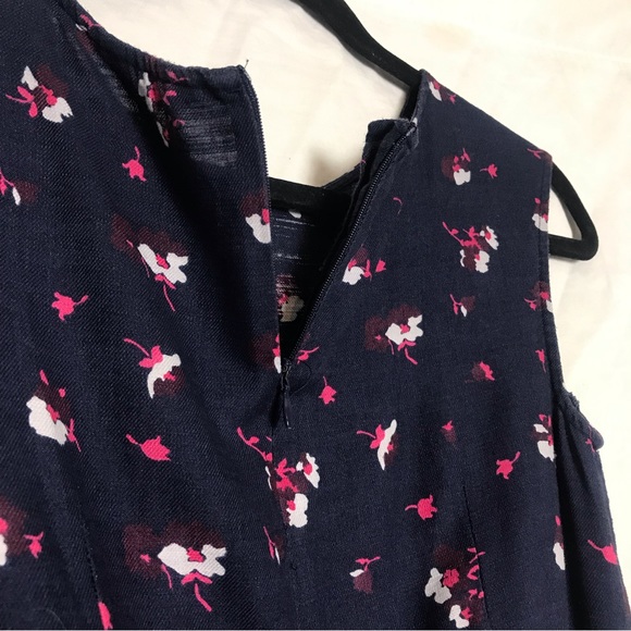 Joules Lucinda Blue Floral Sleeveless Round Neck Zip Up A-Line MIDI Dress Size 2 - Picture 11 of 16